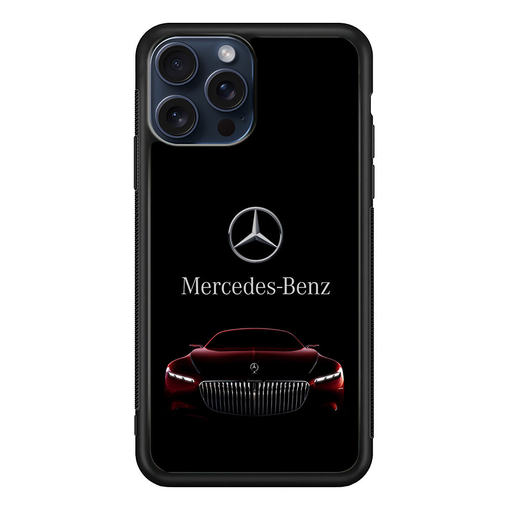 Mercedes-Benz Red Dark Aesthetic iPhone 15 Pro Max Case | Slim Rubber Case for iPhone 15 Pro Max