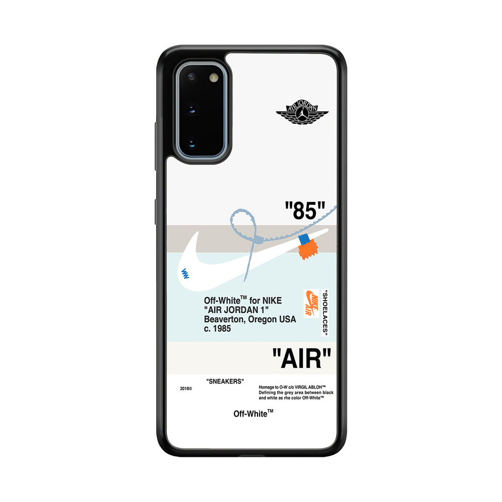 Off White x Nike Air Jordan Natural Samsung Galaxy S20 Case | Slim Rubber Case for Samsung Galaxy S20