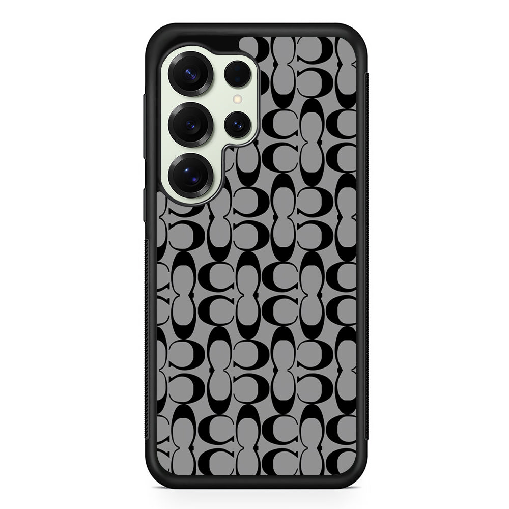 Coach Black Grey Samsung Galaxy S25 Ultra Case | Slim Rubber Case for Samsung Galaxy S25 Ultra