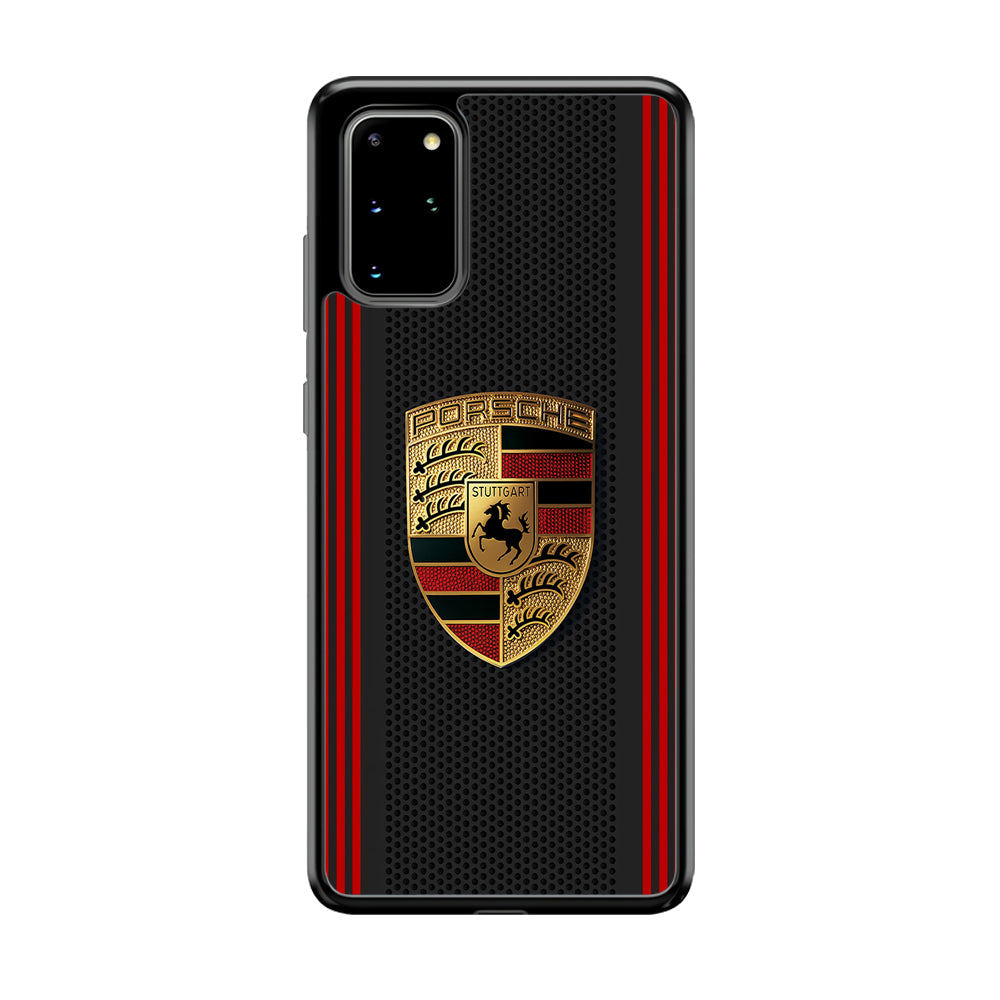 Porsche Gold Emblem Samsung Galaxy S20 Plus Case | Slim Rubber Case for Samsung Galaxy S20 Plus