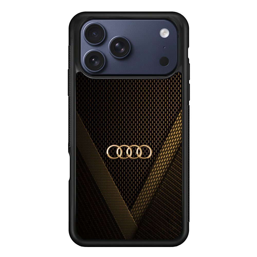 Audi Logo Gold Against a Dark iPhone 17 Pro Max Case | Slim Rubber Case for iPhone 17 Pro Max