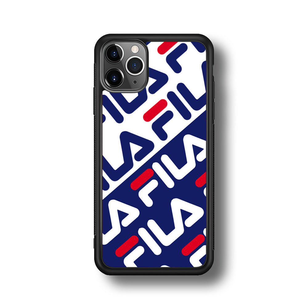 Fila Patern in Slope iPhone 11 Pro Max Case | Slim Rubber Case for iPhone 11 Pro Max