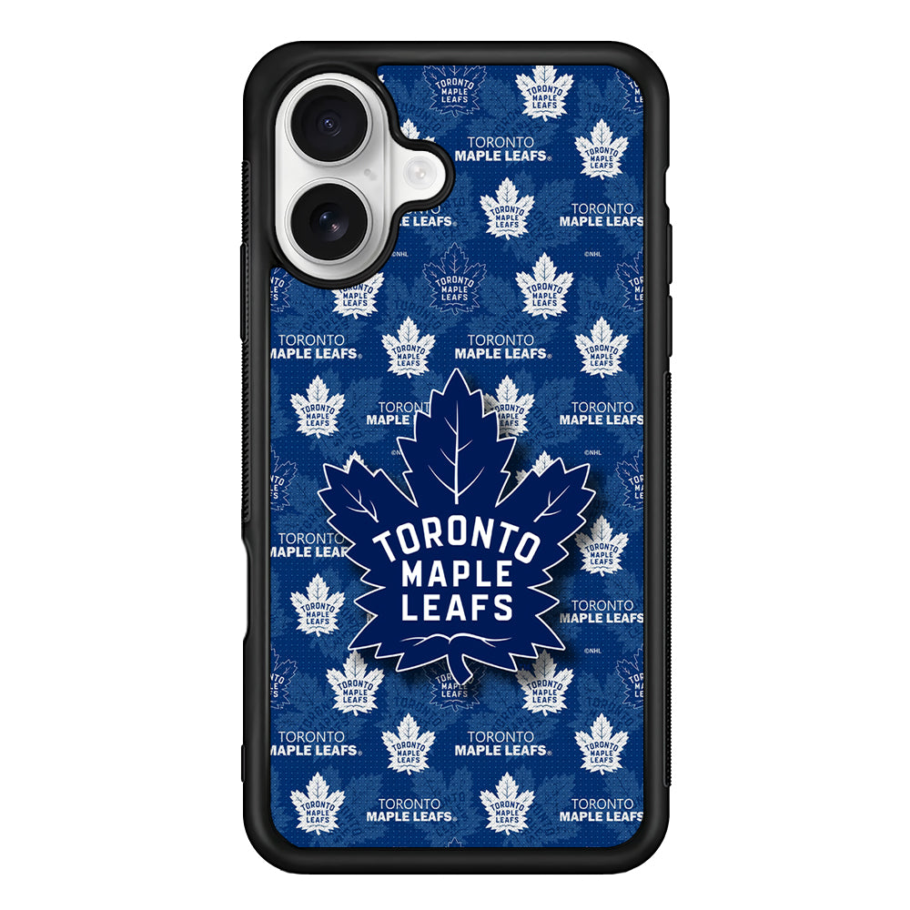 Toronto Maple Leafs Pattern iPhone 16 Plus Case | Durable Protective Rubber Cover