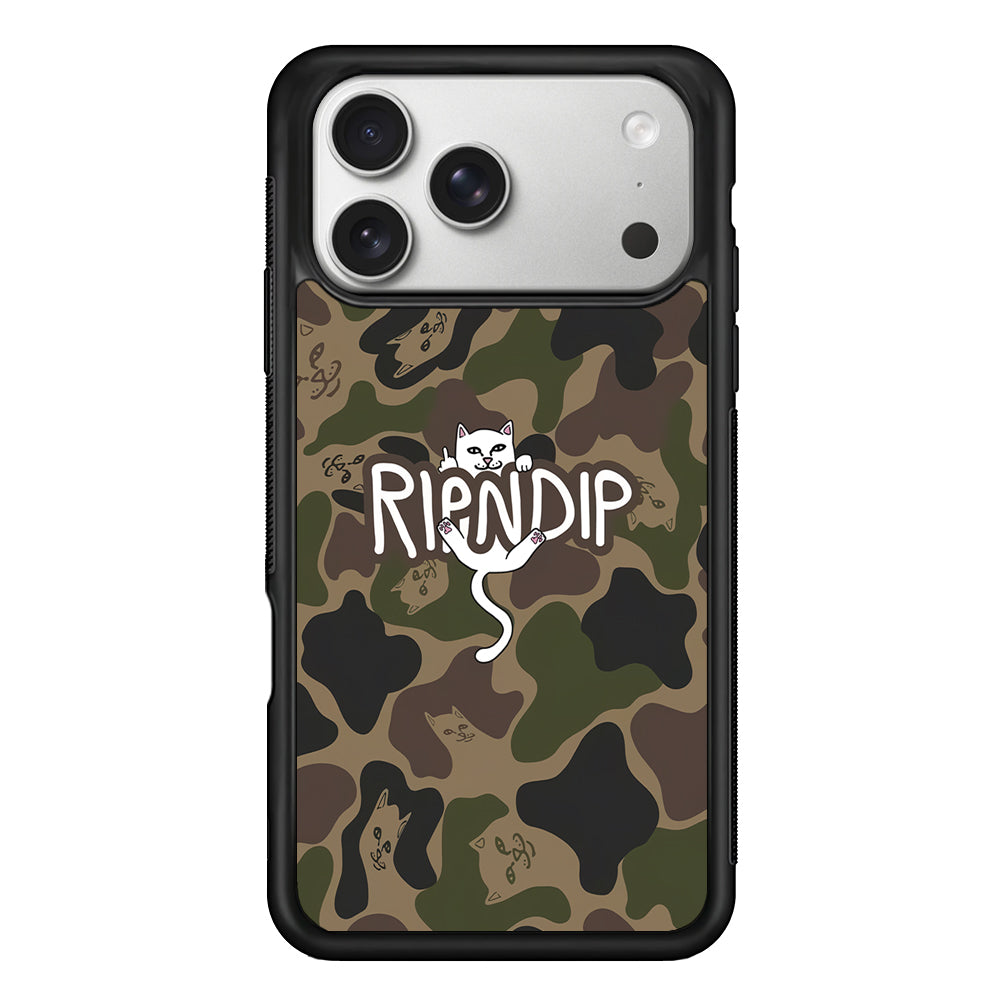 Rip N Dip Green Camo iPhone 17 Pro Case | Slim Rubber Case for iPhone 17 Pro