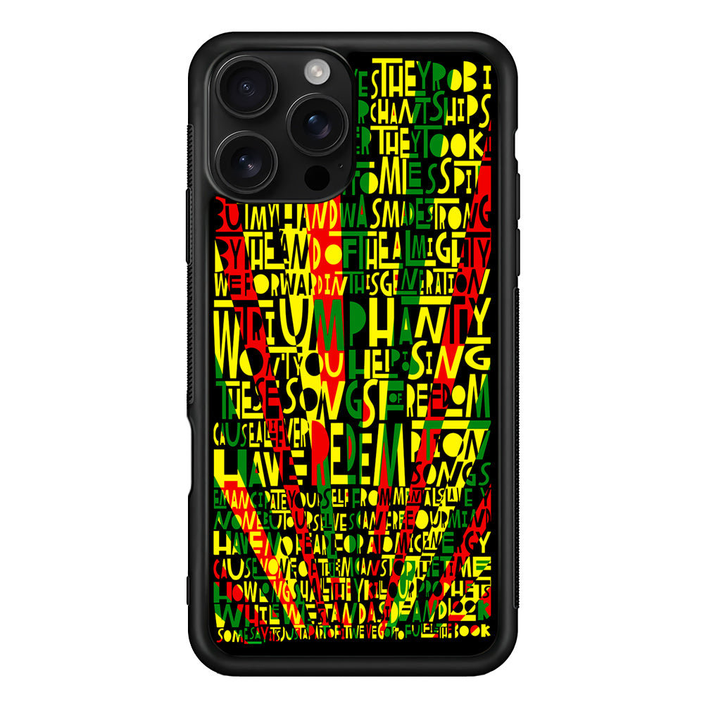 Bob Marley Redemption Song iPhone 16 Pro Case | Durable Protective Case for iPhone 16 Pro