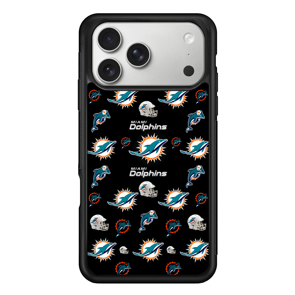 Miami Dolphins Pattern iPhone 17 Pro Case | Slim Rubber Case for iPhone 17 Pro