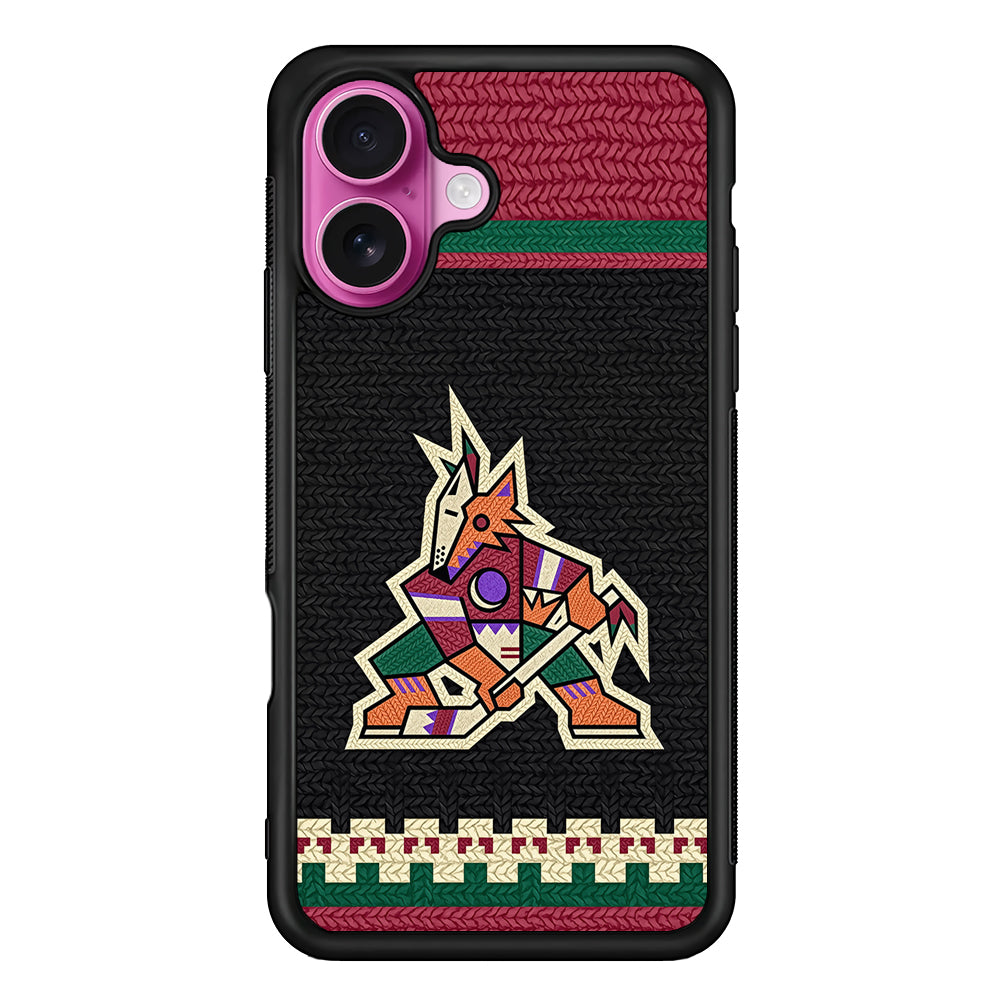 Arizona Coyotes Pattern iPhone 17 Case | Slim Protective Rubber Phone Cover