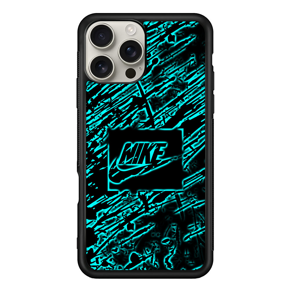 Artistic Nike Blue Abstract iPhone 16 Pro Max Case | Durable Everyday Protective Cover