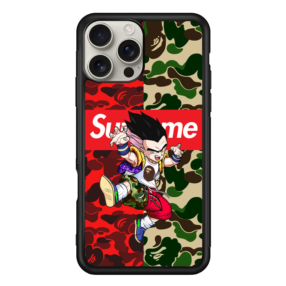 Bape Dragon Ball Supreme Camo iPhone 16 Pro Max Case | Slim Rubber Case for iPhone 16 Pro Max
