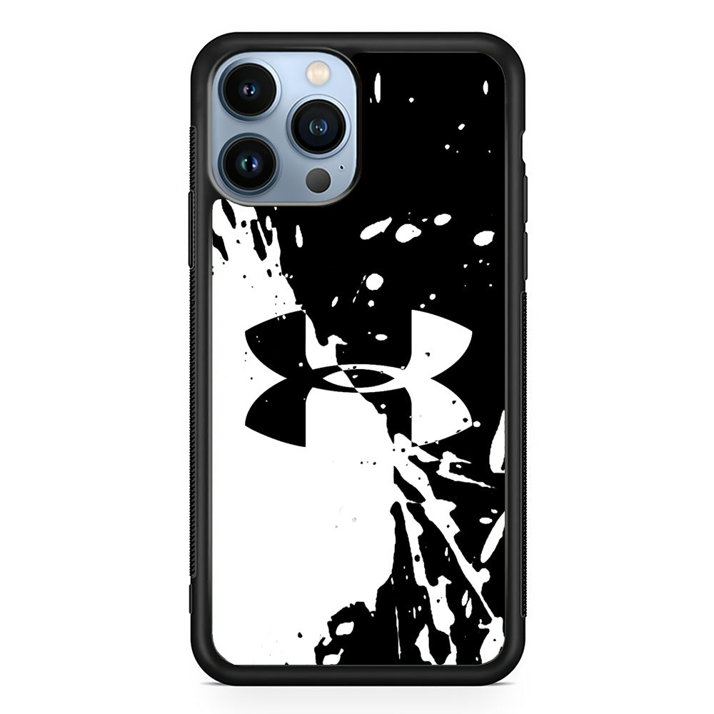 Under Armour Black White iPhone 15 Pro Max Case | Slim Rubber Case for iPhone 15 Pro Max