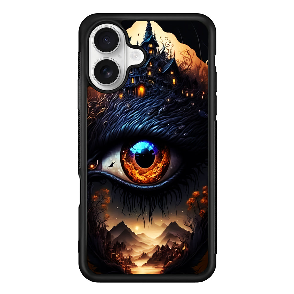 The Eye of Sauron Fantasy Art iPhone 16 Plus Case | Durable Protective Rubber Cover