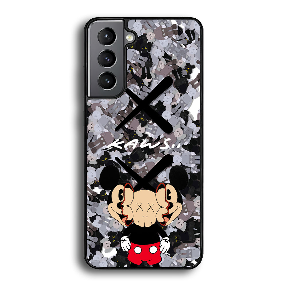 Kaws and Mickey Mask Samsung Galaxy S21 Case | Slim Rubber Case for Samsung Galaxy S21
