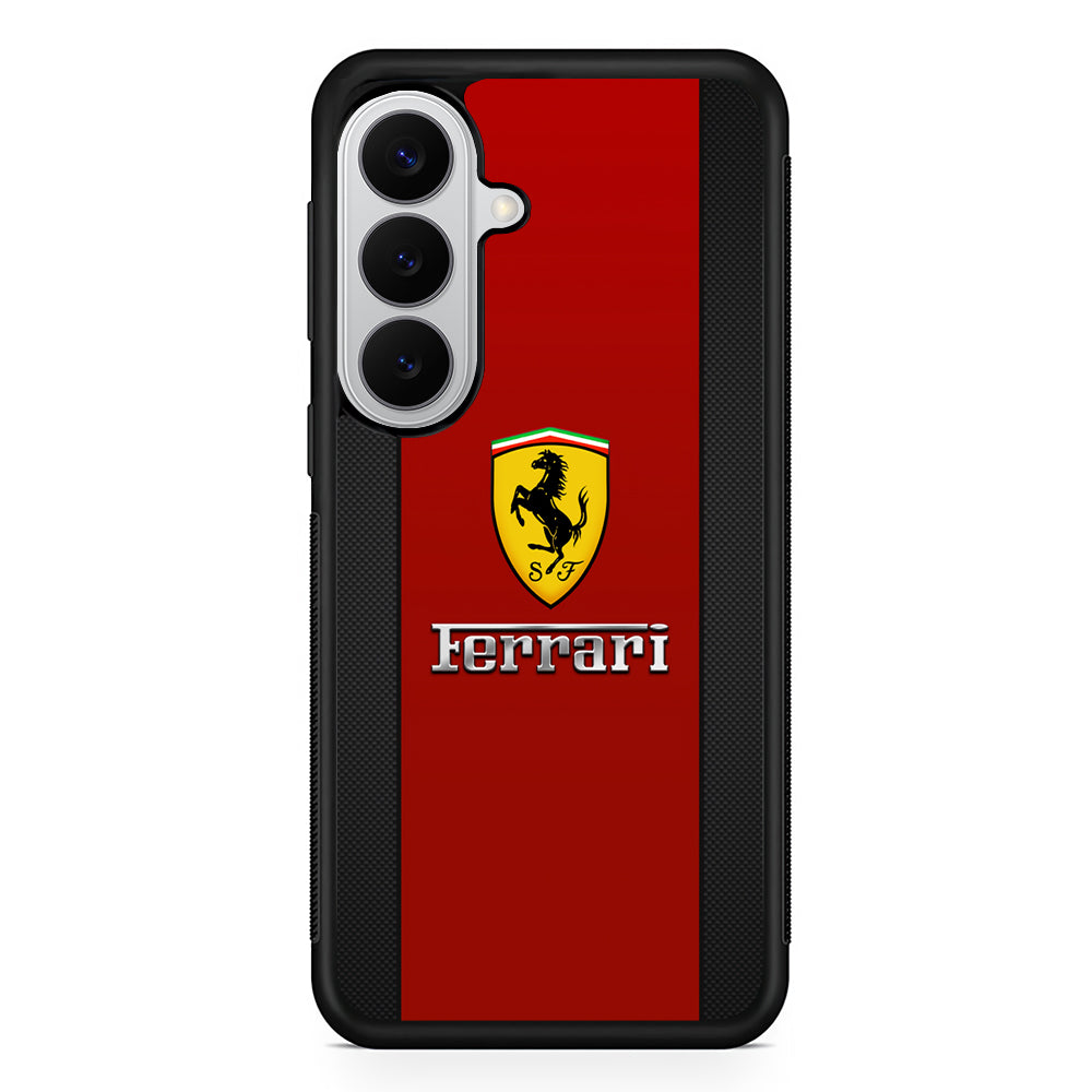 Ferrari Luxury Car Stripe Logo Samsung Galaxy S26 Case | Slim Rubber Case for Samsung Galaxy S26