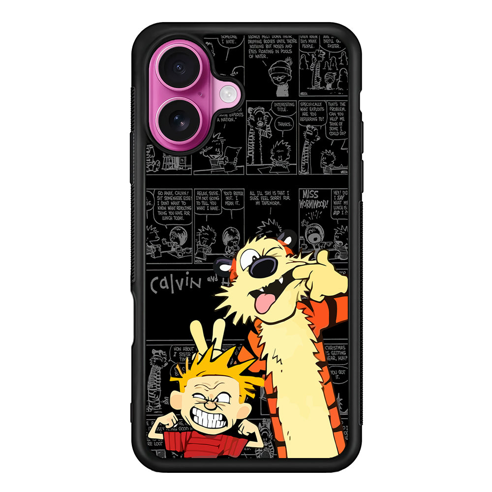 Calvin and Hobbes Comic Background iPhone 17 Case | Slim Protective Rubber Phone Cover