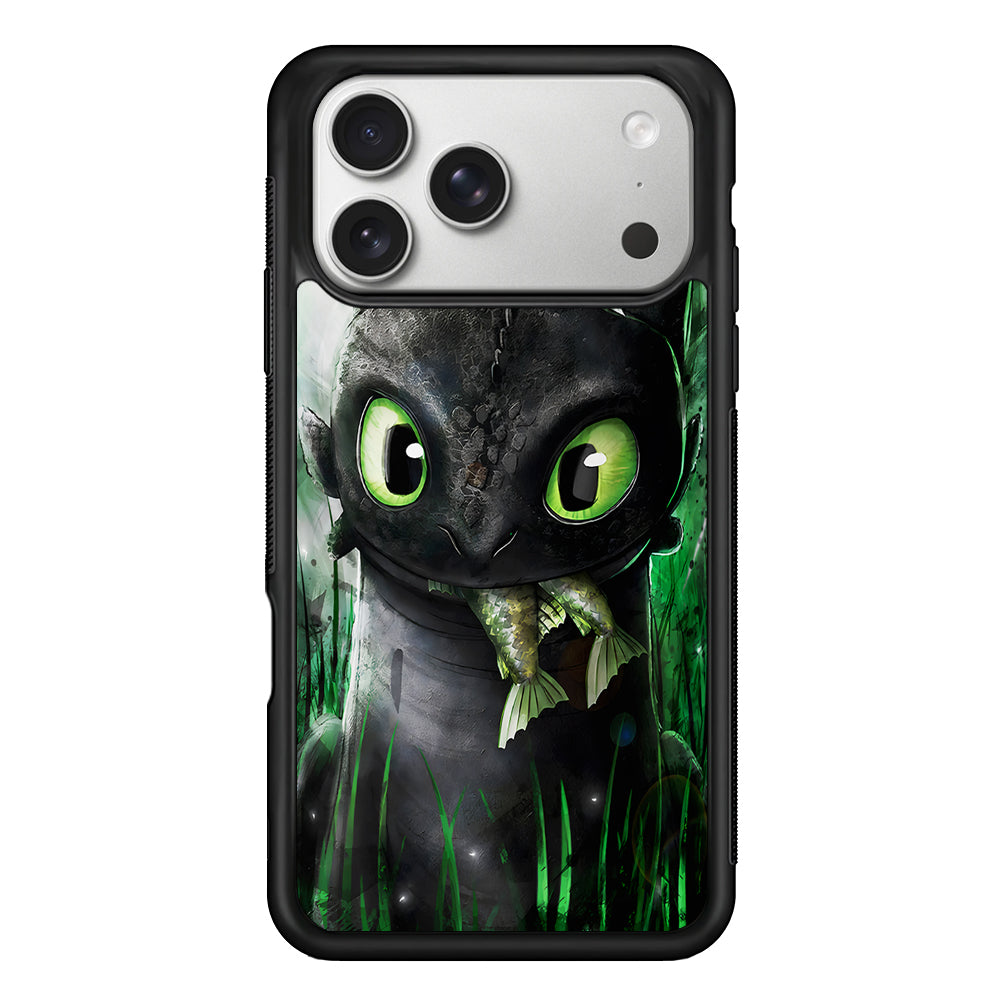 Toothless Eats Fish iPhone 17 Pro Case | Slim Rubber Case for iPhone 17 Pro