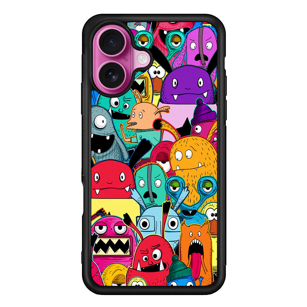 Doodle Monsters Graffiti Art iPhone 17 Case | Slim Protective Rubber Phone Cover