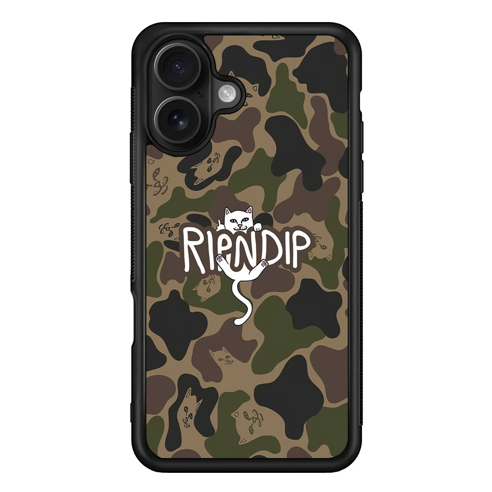 Rip N Dip Green Camo iPhone 16 Case | Slim Rubber Case for iPhone 16