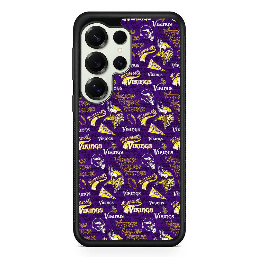 Minnesota Vikings Patterns Samsung Galaxy S25 Ultra Case | Durable Rubber Case for Samsung Galaxy S25 Ultra