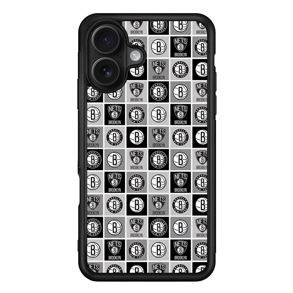 Brooklyn Nets Pattern iPhone 16 Case - Oxvistore