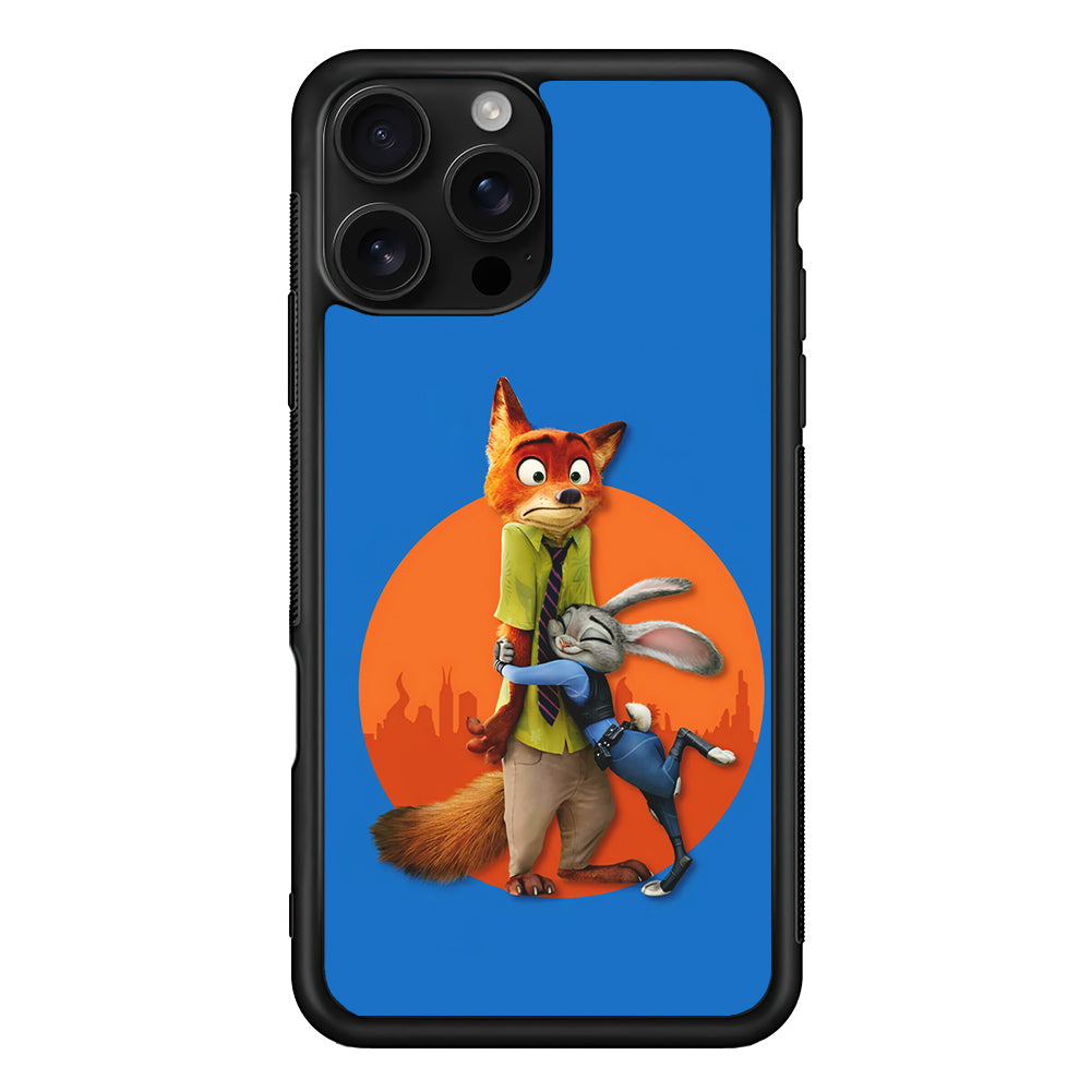Zootopia Nick and Judy Hug iPhone 16 Pro Case | Durable Protective Case for iPhone 16 Pro