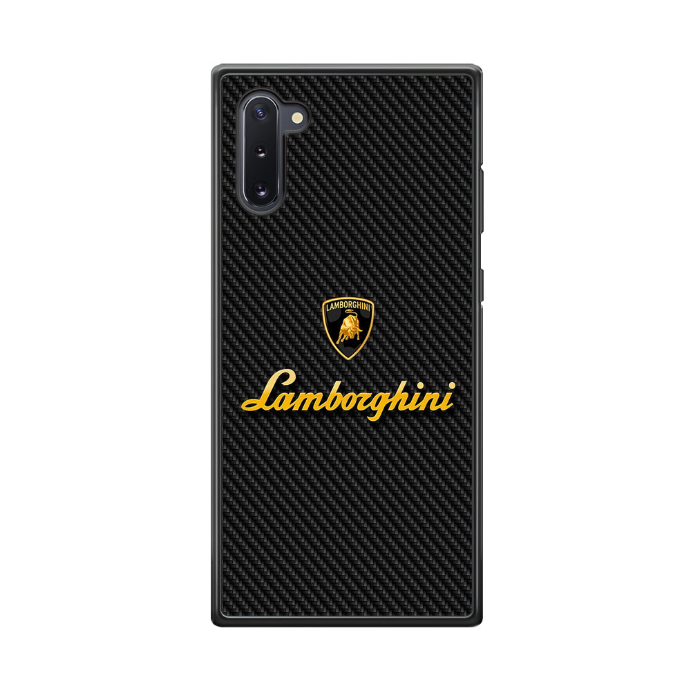 Lamborghini Black Carbon Logo Samsung Galaxy Note 10 Case | Slim Rubber Case for Samsung Galaxy Note 10