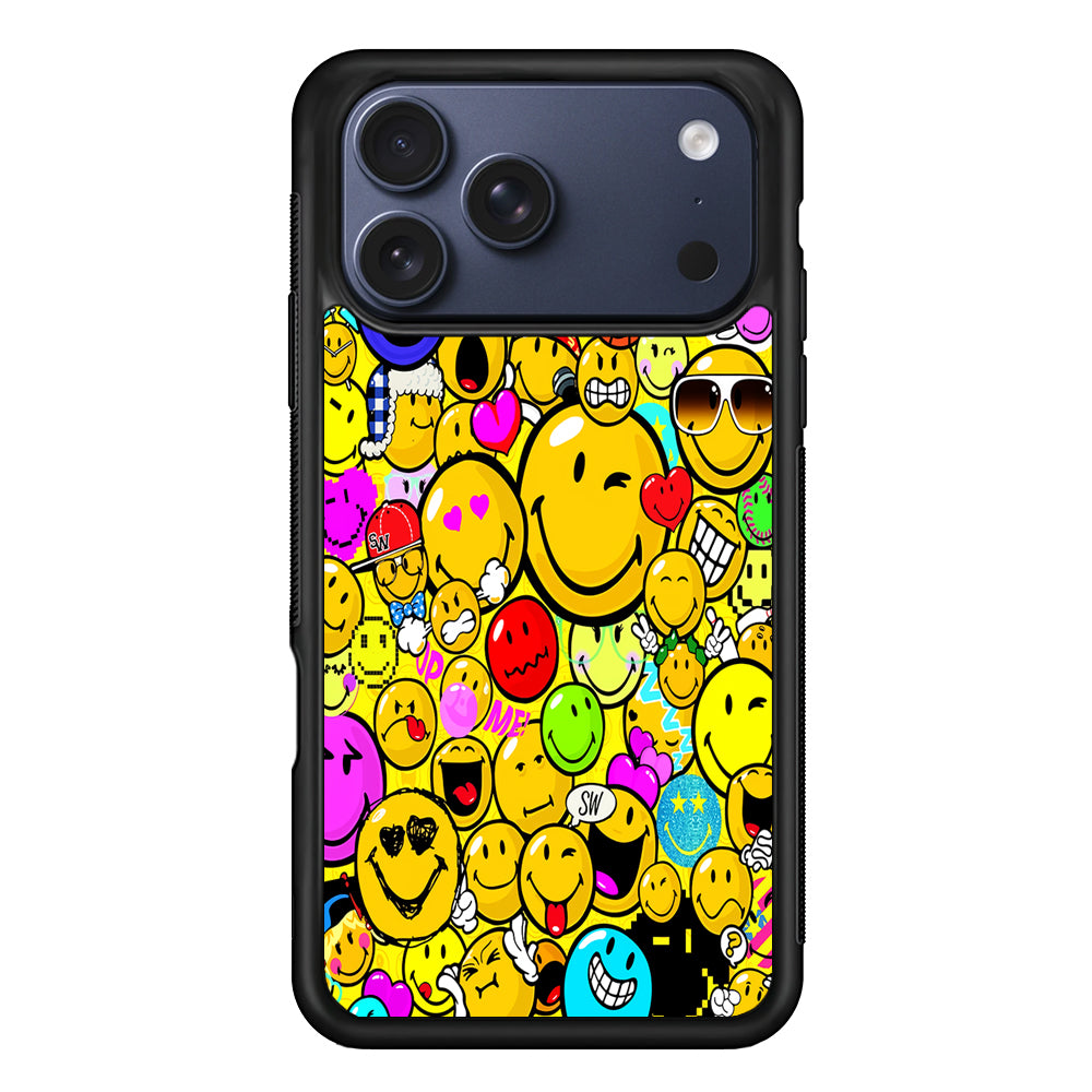 Smiley Face World Colorful iPhone 17 Pro Max Case | Slim Protective Cover for iPhone 17 Pro Max