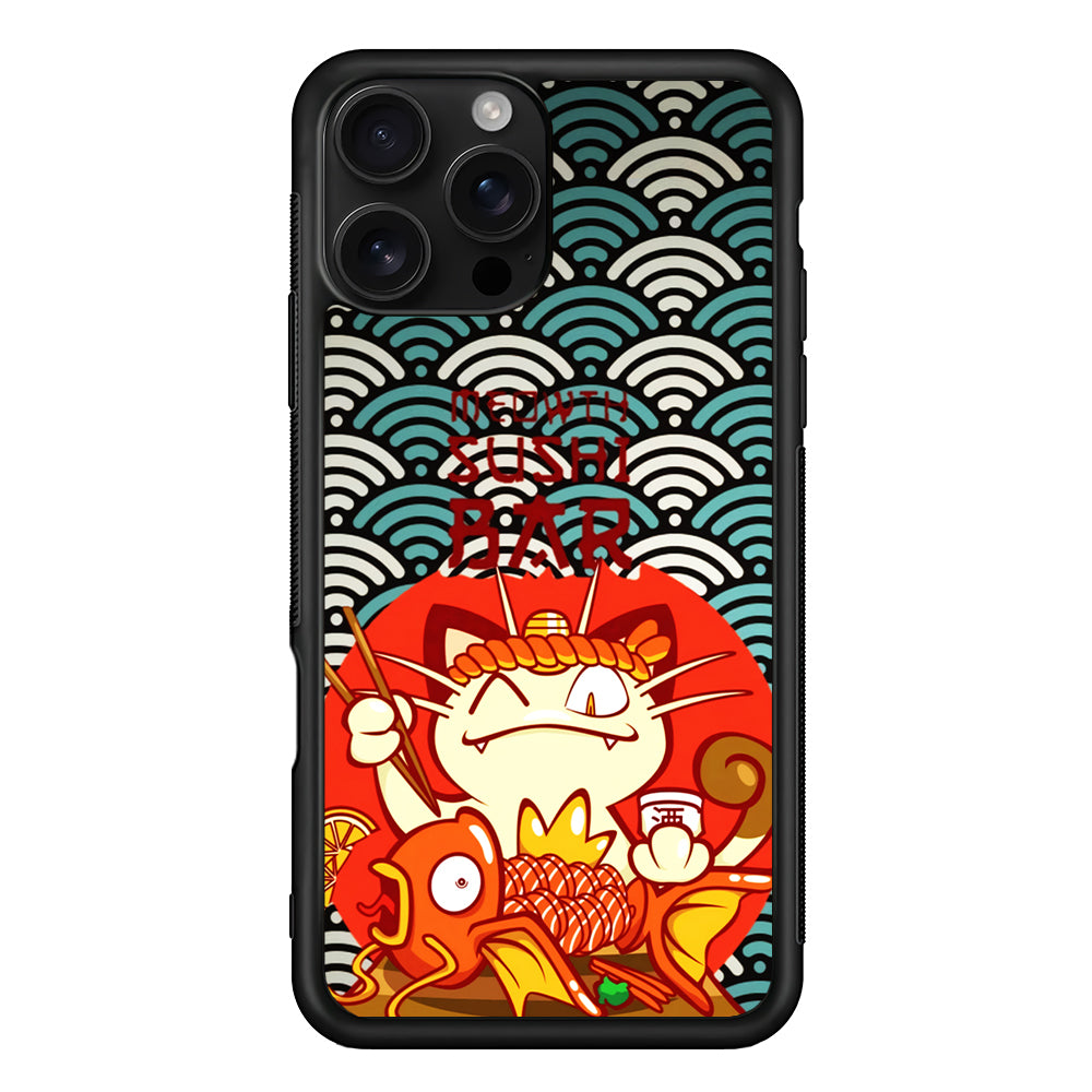 Pokemon Meowth Sushi Bar iPhone 16 Pro Case | Durable Protective Case for iPhone 16 Pro
