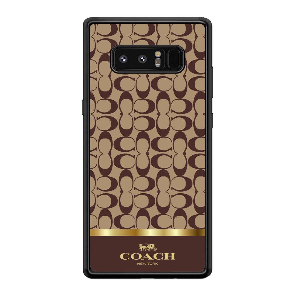 Coach Brown Gold Line Samsung Galaxy Note 8 Case | Slim Rubber Case for Samsung Galaxy Note 8