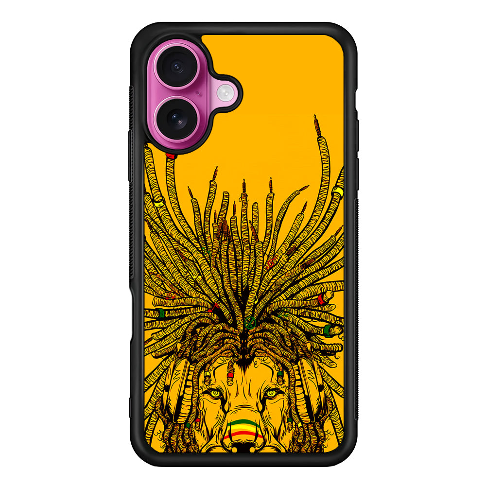 Lion Reggae Yellow Art iPhone 17 Case | Slim Protective Rubber Phone Cover