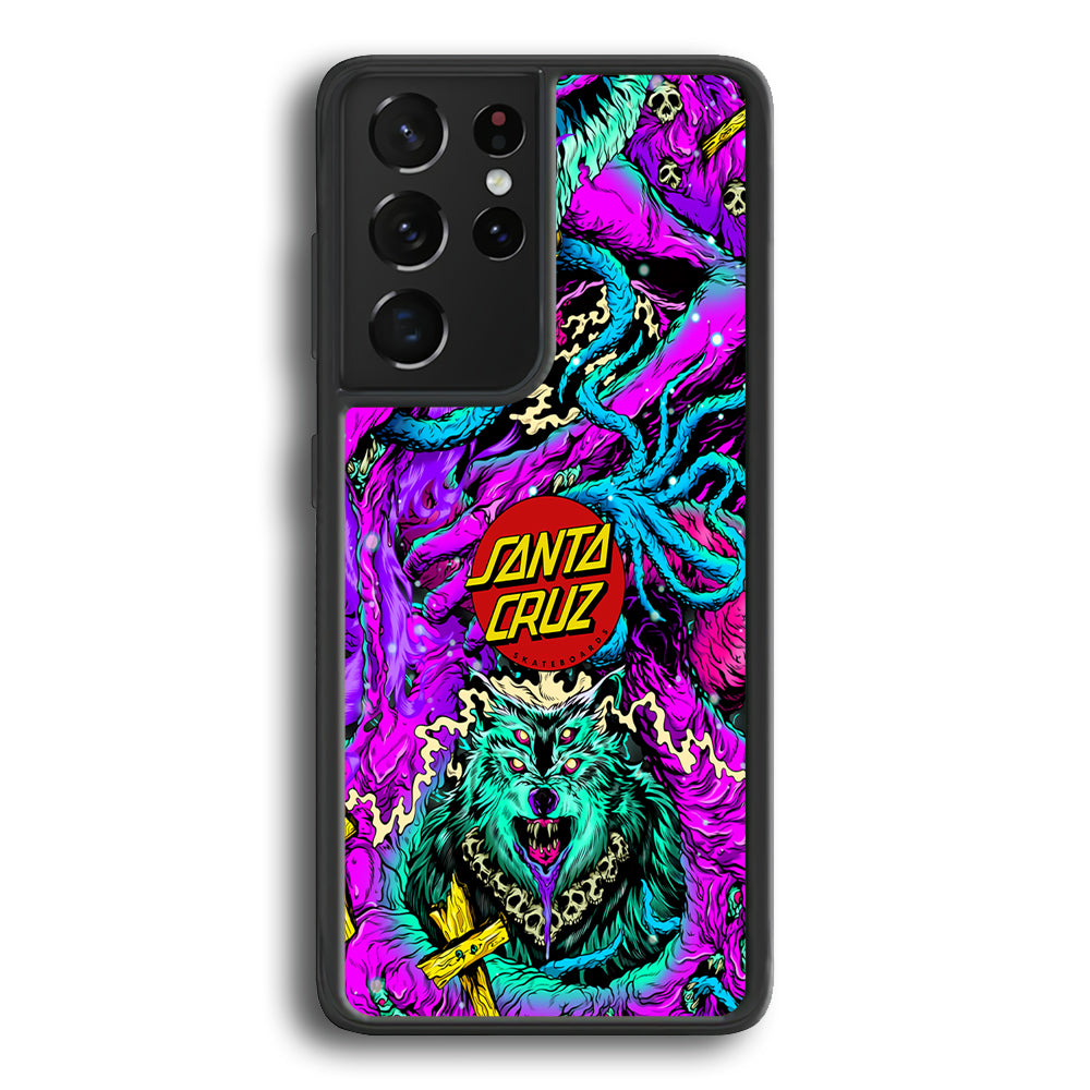 Santa Cruz Skateboard Wolf Samsung Galaxy S21 Ultra Case | Slim Rubber Case for Samsung Galaxy S21 Ultra