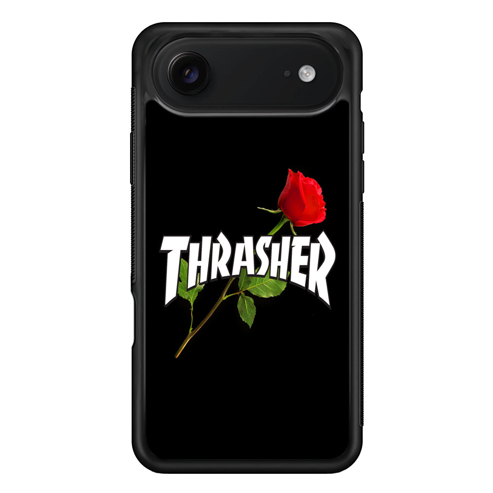 Thrasher Black Rose Flower iPhone 17 Air Case | Slim Rubber Case for iPhone 17 Air