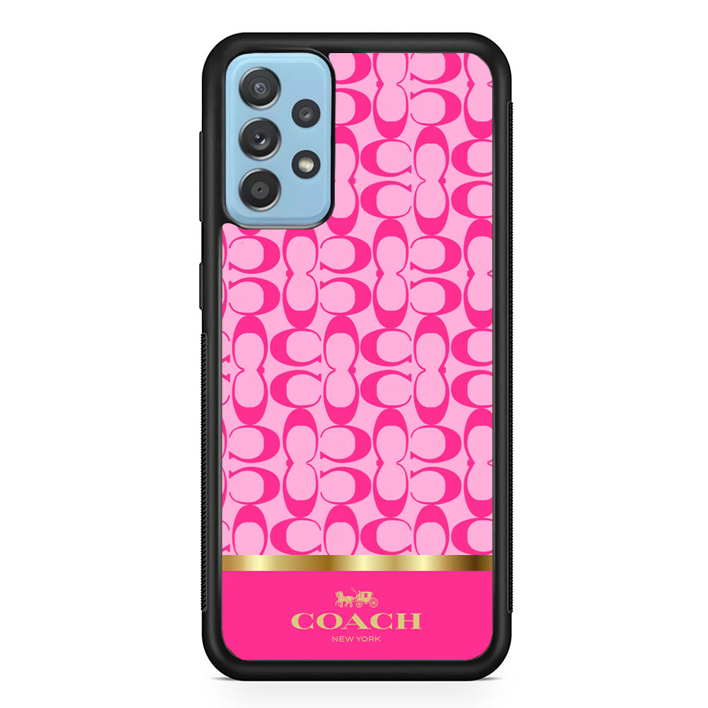Coach Pink Pattern Samsung Galaxy A72 Case | Slim Rubber Case for Samsung Galaxy A72