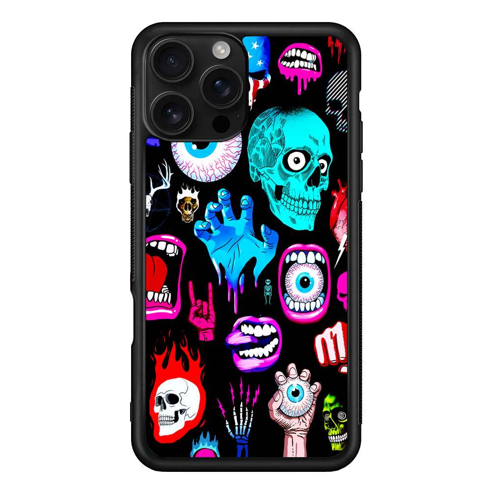 Hand Drawn Halloween Doodles iPhone 16 Pro Case | Durable Protective Case for iPhone 16 Pro