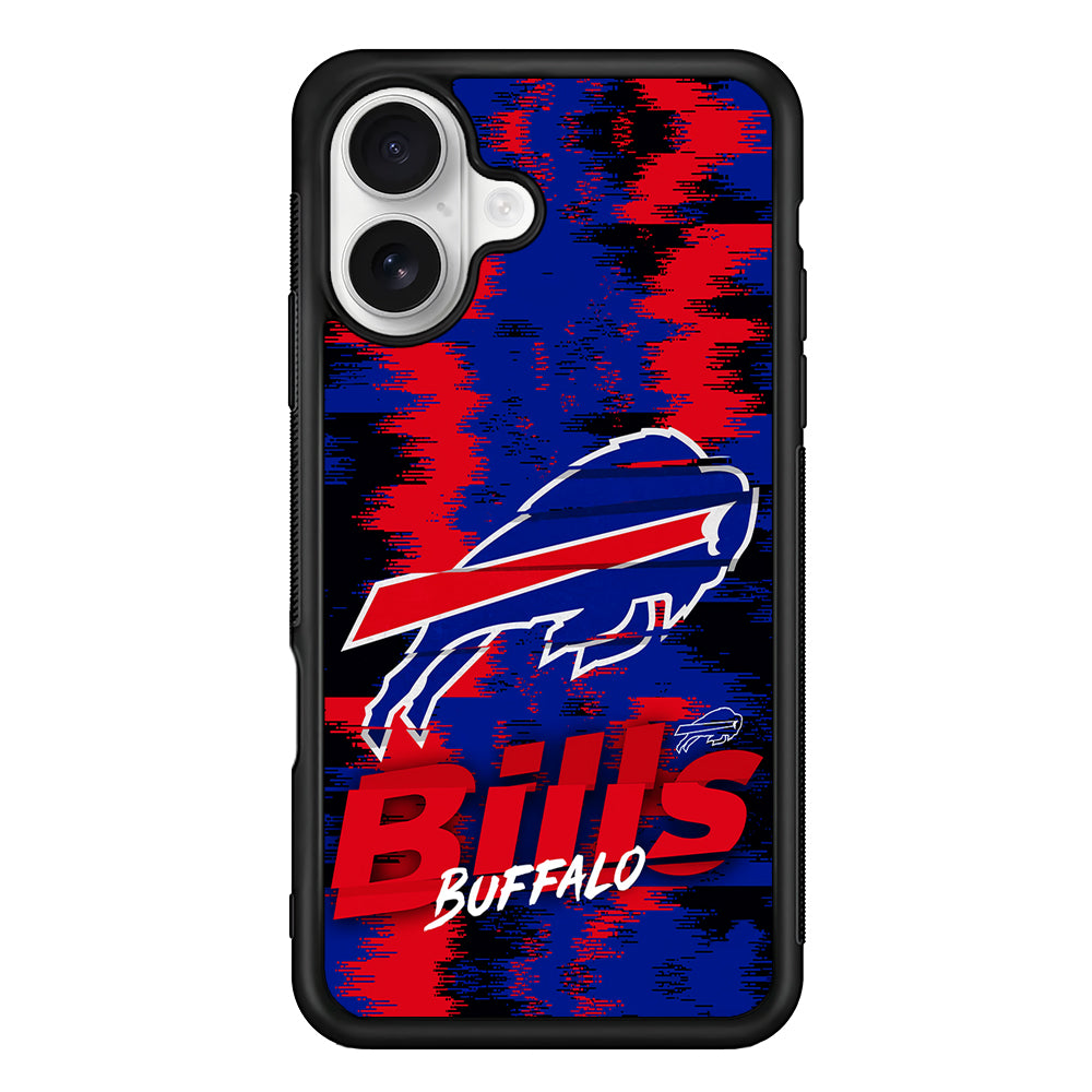 Buffalo Bills Abstract Color iPhone 16 Plus Case | Durable Protective Rubber Cover