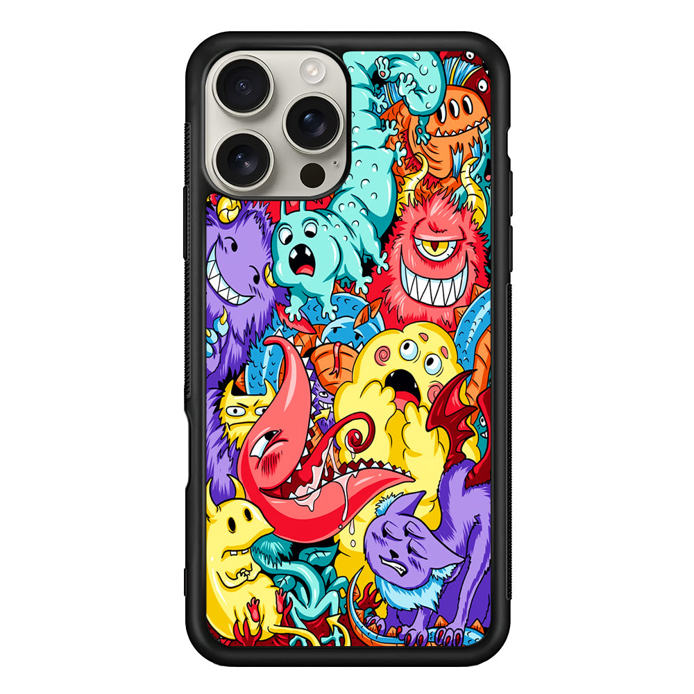 Monster Party Character iPhone 16 Pro Max Case | Stylish Protective Case for iPhone 16 Pro Max