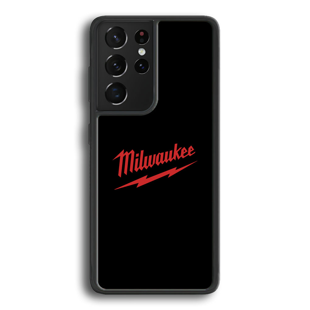 Milwaukee Tool Black Background Samsung Galaxy S22 Ultra Case | Slim Rubber Case for Samsung Galaxy S22 Ultra