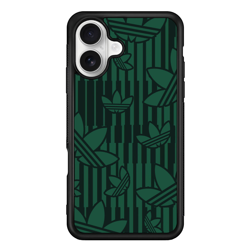 Adidas Dark Green Pattern iPhone 16 Plus Case – Slim Fit Protective Phone Case