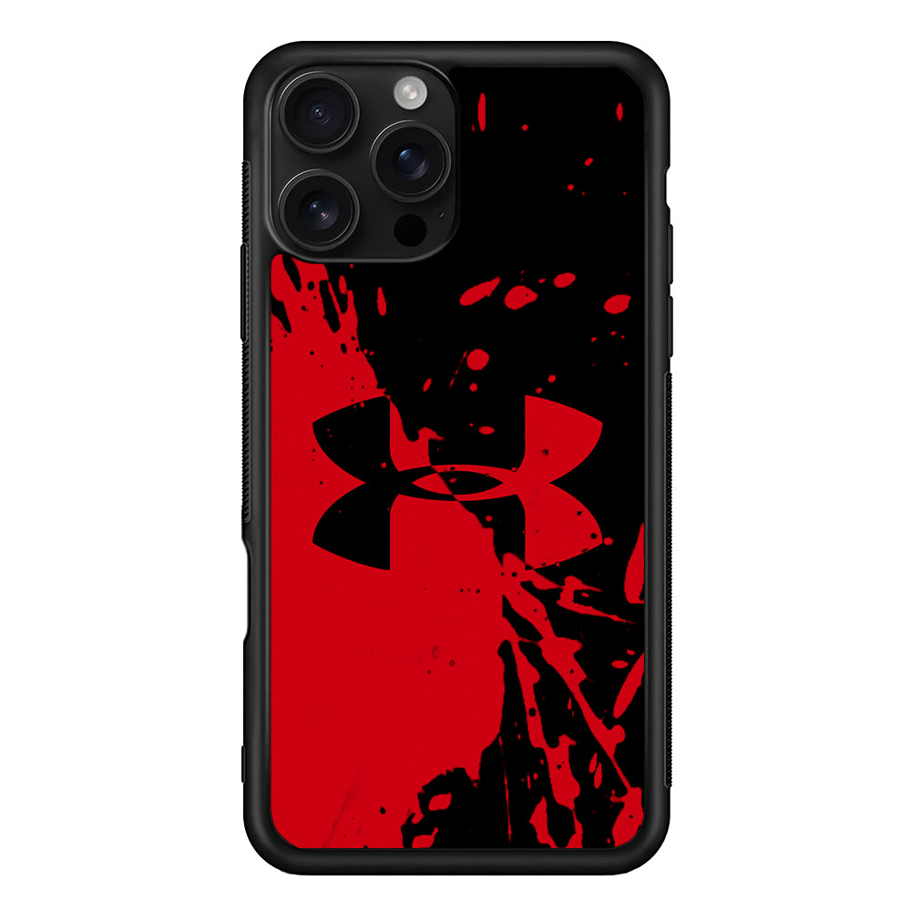 Under Armour Black Red iPhone 16 Pro Case | Slim Rubber Case for iPhone 16 Pro