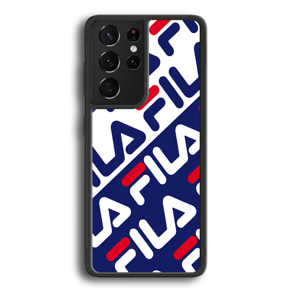 Fila Patern in Slope Samsung Galaxy S24 Ultra Case | Slim Rubber Case for Samsung Galaxy S24 Ultra