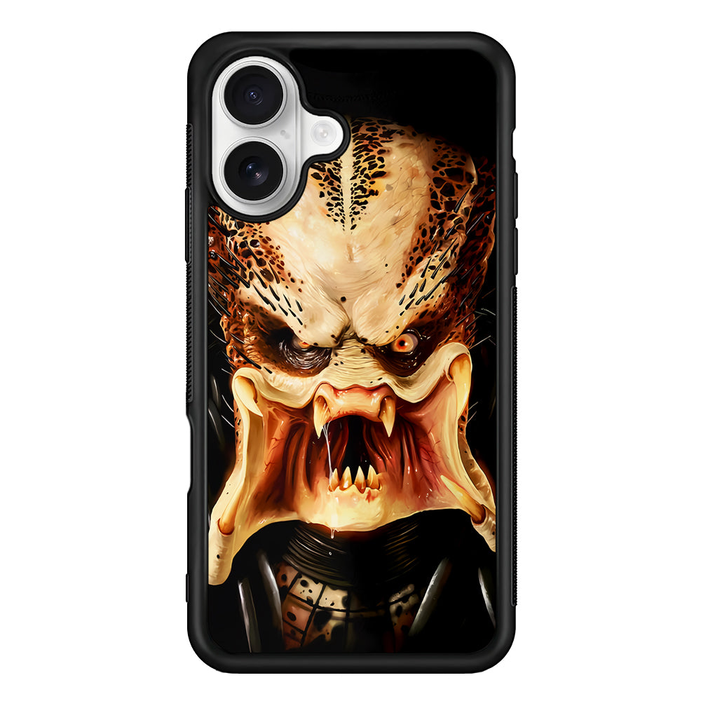 Predator Alien Face iPhone 16 Plus Case | Durable Protective Rubber Cover