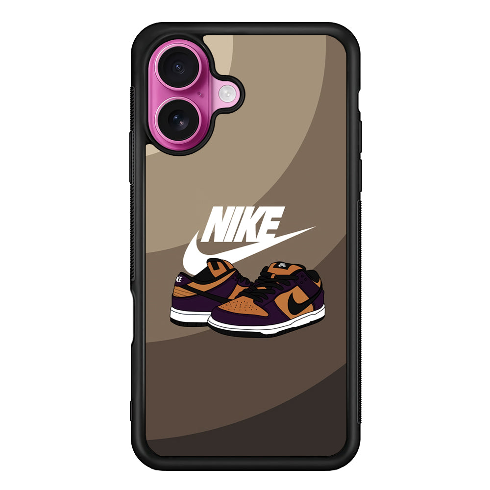 Nike Purple in Brown Layer iPhone 17 Case - Slim Rubber Case for iPhone 17