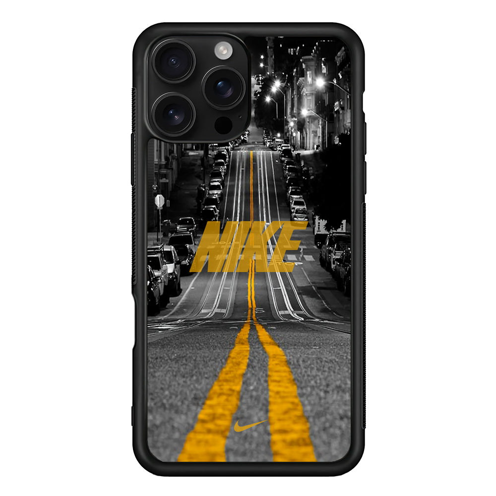Nike Night Yellow Flames iPhone 16 Pro Case - Stylish Protective Cover for iPhone 16 Pro