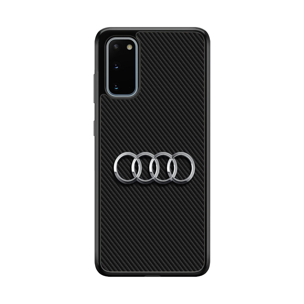 Audi Metal Against a Dark Carbon Samsung Galaxy S20 Case | Slim Rubber Case for Samsung Galaxy S20