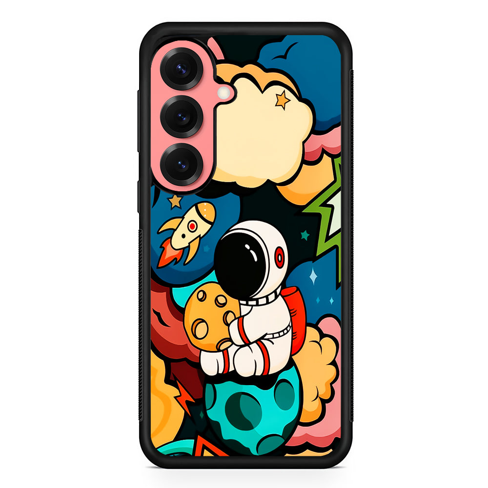 Cute Astronaut Hug The Planet Samsung Galaxy S25 Case | Protective Case for Samsung Galaxy S25