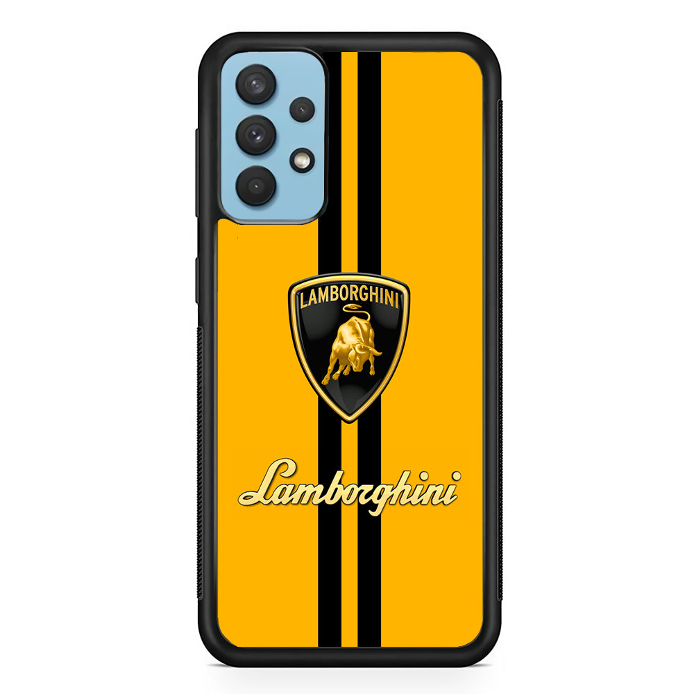 Lamborghini Logo Yellow Samsung Galaxy A32 Case | Slim Rubber Case for Samsung Galaxy A32