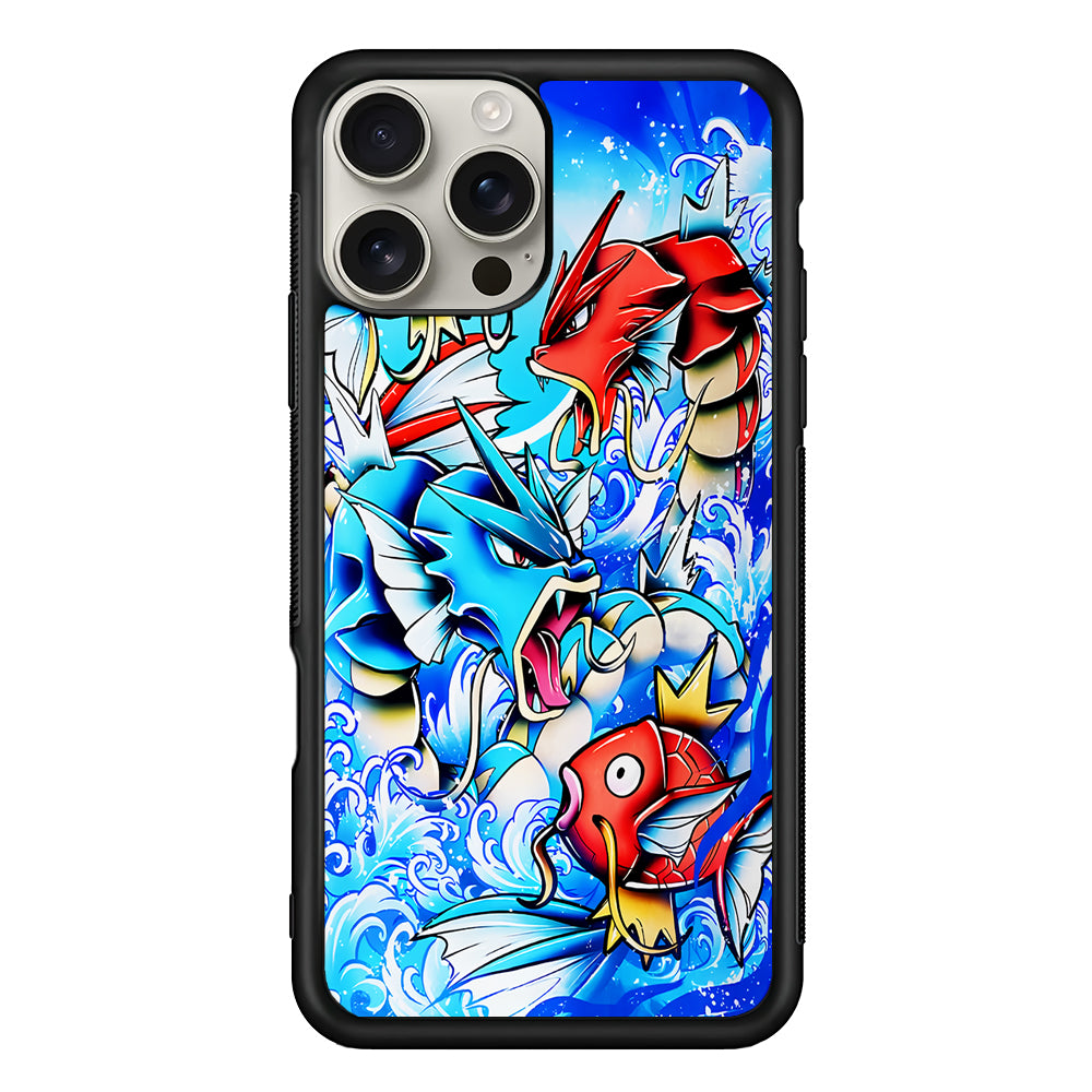Pokemon Gyrados Magikarp iPhone 16 Pro Max Case | Stylish Protective Case for iPhone 16 Pro Max