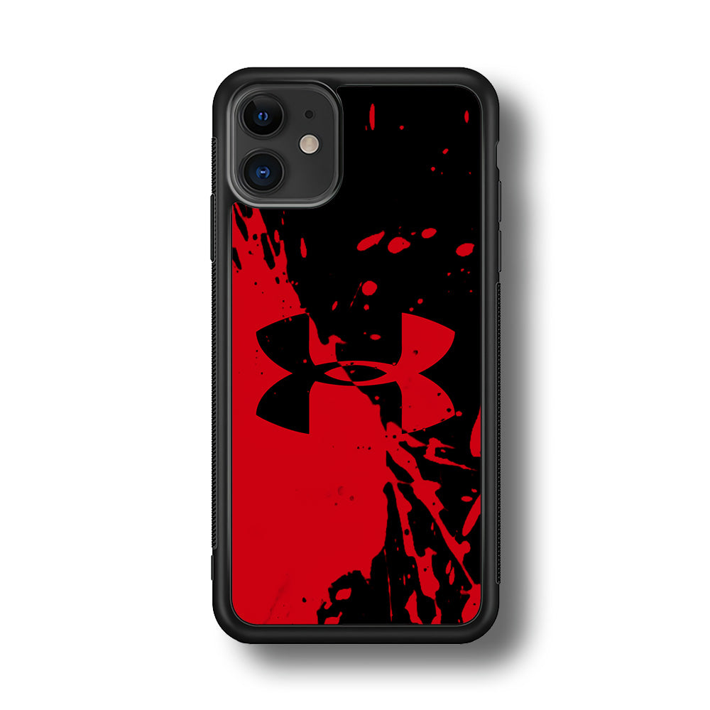 Under Armour Black Red iPhone 12 Case | Slim Rubber Case for iPhone 12