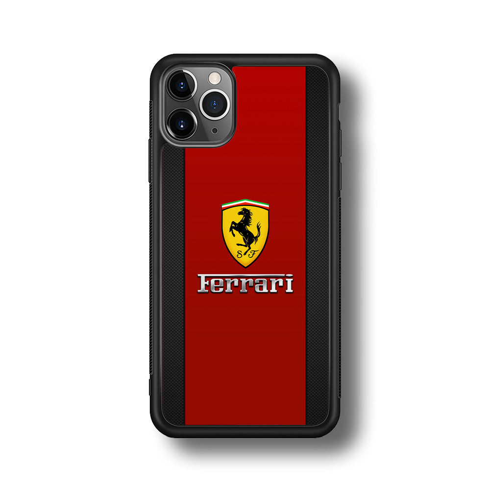 Ferrari Luxury Car Stripe Logo iPhone 11 Pro Max Case | Slim Rubber Case for iPhone 11 Pro Max