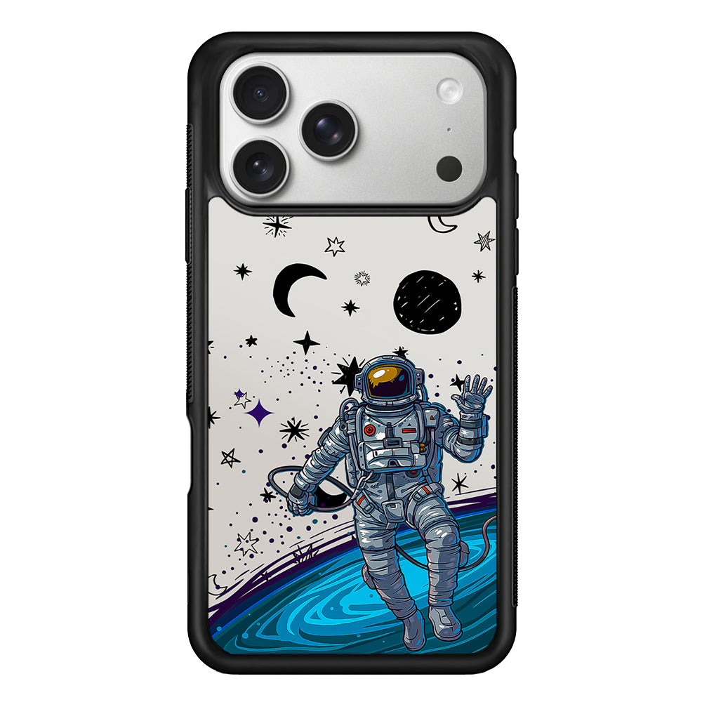 Astronaut Lost in Space iPhone 17 Pro Case | Slim Rubber Case for iPhone 17 Pro