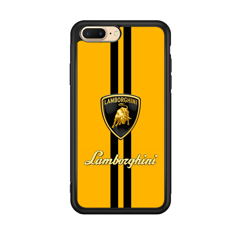 Lamborghini Logo Yellow iPhone 8 Plus Case | Slim Rubber Case for iPhone 8 Plus